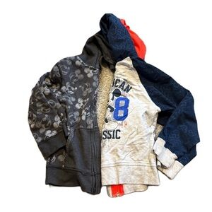 Size 4T Sweatshirt Bundle Disney Mickey Mouse Full Zip Hooded Boys Gray Blue